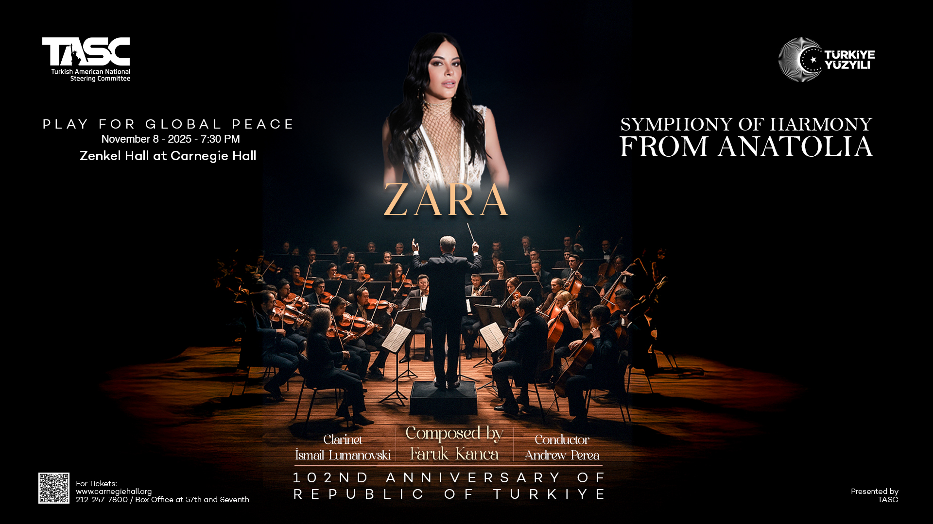 Zara Symphony of Harmony From Anatolia 8 Kasım 2025 Carnegie Hall